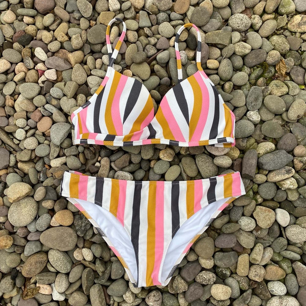 Striped swim suit